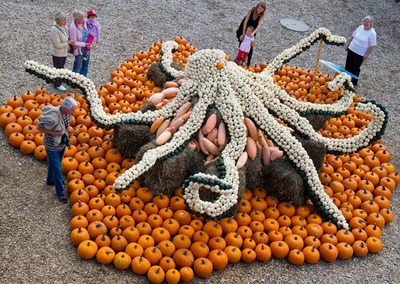 かぼちゃアート満開、ドイツの農場