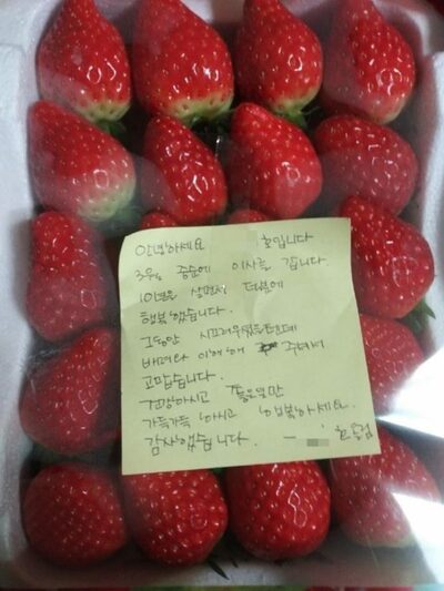 韓国であまり見られなくなった“人柄がにじむ”近所付き合い…ネット上で話題になった「イチゴとメモ」