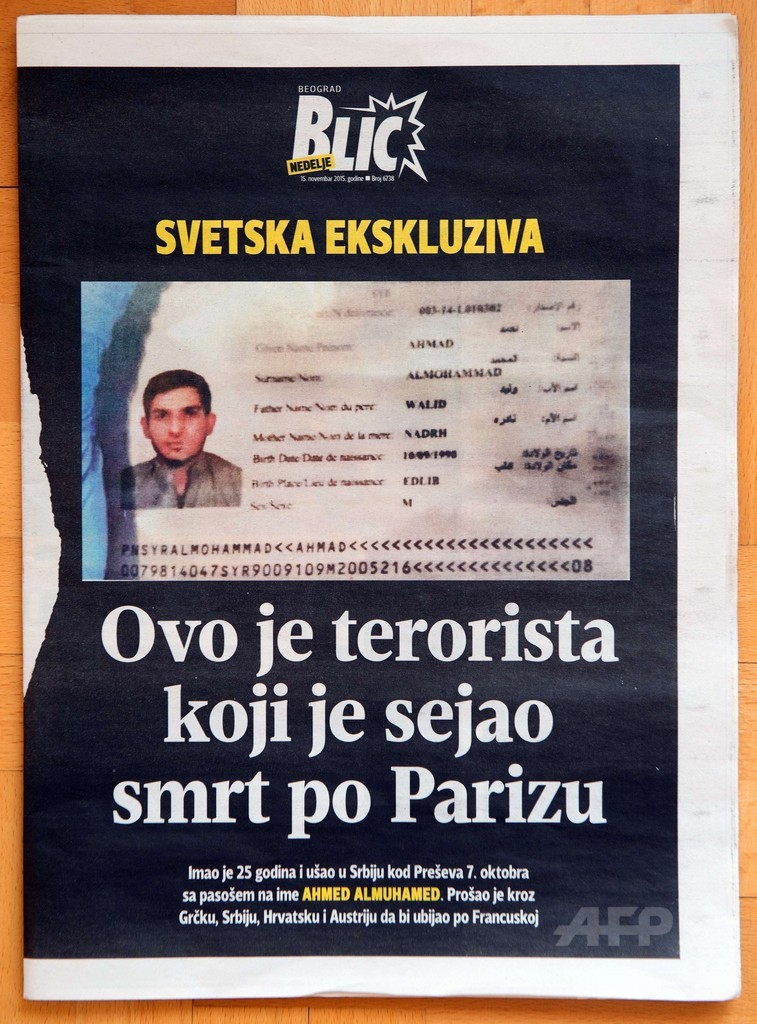 パリ襲撃現場で発見のシリア難民旅券、所有者の身元公表