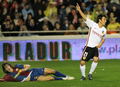 写真は、得点を決めて喜ぶバレンシアのダビド・シルバ（%%David Silva%%）。(c)AFP/JAIME REINA