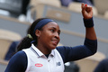 全仏オープンテニス、女子シングルス3回戦。勝利を喜ぶココ・ガウフ（2024年5月31日撮影）。(c)ALAIN JOCARD / AFP