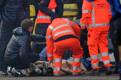 インテルのキブ 頭蓋骨を骨折