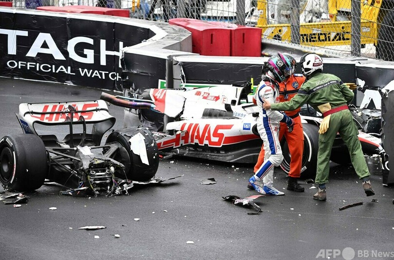 ミックが大クラッシュ、マシンは真っ二つに モナコGP