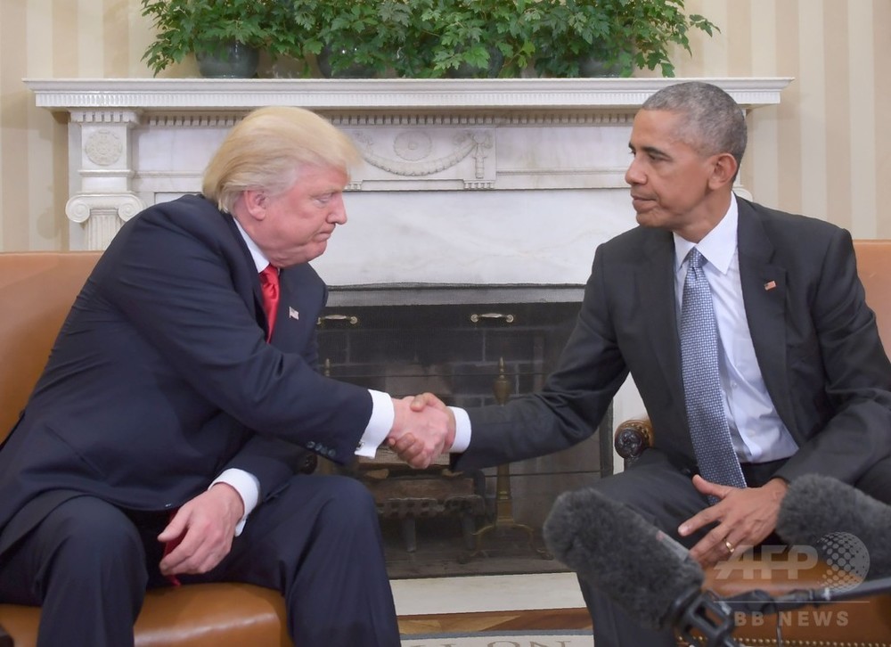 オバマ大統領、トランプ氏と会談 「素晴らしい会話」 溝修復に一歩 写真13枚 国際ニュース：AFPBB News