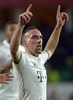 13クラブW杯（2013 FIFA Club World Cup）準決勝、広州恒大（Guangzhou Evergrande FC、中国）対バイエルン・ミュンヘン（Bayern Munich）。先制点を挙げて喜ぶバイエルン・ミュンヘンのフランク・リベリ（Franck Ribery、2013年12月17日撮影）。(c)AFP/FADEL SENNA