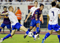 スペイン1部リーグのFCバルセロナ（FC Barcelona）は23日、クロアチア1部リーグのハイデュク・スプリト（Hajduk Split）と親善試合を行い、0-0で引き分けた。

ハイデュク・スプリトのスルジャン・アンドリッチ（Srdan Andric、左）とボールを競るFCバルセロナのアルマンド・ロサノ（Armando Lozano、2011年7月23日撮影）。(c)AFP/HRVOJE POLAN