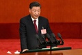 中国・北京の人民大会堂で開かれた中国共産党の第20回党大会で演説する習近平総書記（国家主席、2022年10月16日撮影）。(c)Noel CELIS / AFP
