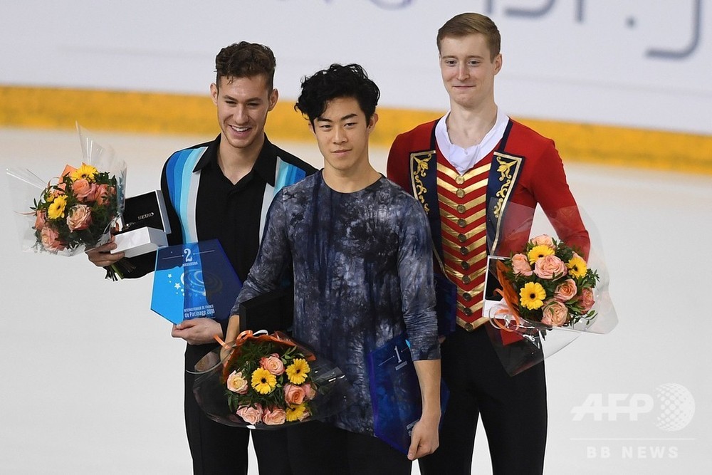 チェンがフランス杯で逆転優勝、アイスダンスとペアは地元勢が制す 写真12枚 国際ニュース:AFPBB News
