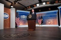 米首都ワシントンで石油備蓄の放出について発表するジョー・バイデン大統領（2022年3月31日撮影）。(c)Nicholas Kamm / AFP