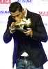 13-14シーズンの欧州ゴールデンシュー賞を受賞したレアル・マドリード（Real Madrid）のクリスティアーノ・ロナウド（Cristiano Ronaldo、2014年11月5日撮影）。(c)AFP/JAVIER SORIANO