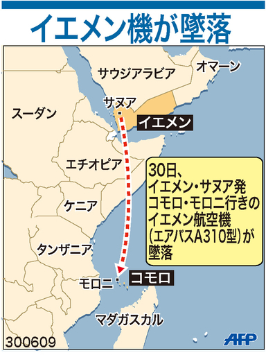 【図解】イエメン航空機墜落
