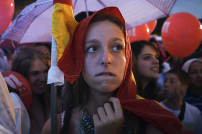 1回目の投票で除外され落胆するマドリード、2020年夏季五輪