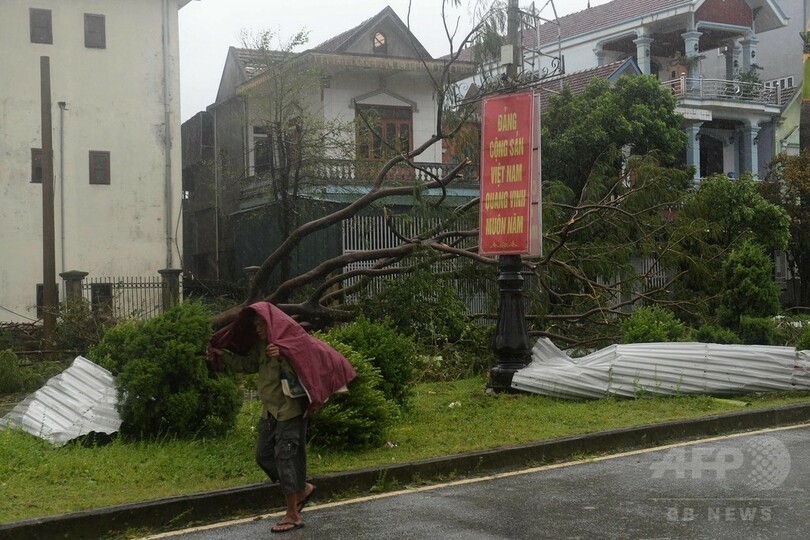 台風19号上陸のベトナム、3人死亡