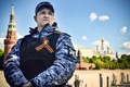 ロシアの首都モスクワ中心部で警備に当たる国家親衛隊（2023年5月9日撮影）。(c)Alexander NEMENOV / AFP