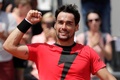 全仏オープンテニス、男子シングルス2回戦。勝利を喜ぶファビオ・フォニーニ（2018年5月31日撮影）。(c)AFP PHOTO / Thomas SAMSON