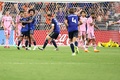 サッカーUSオープンカップ準決勝、FCシンシナティ対インテル・マイアミ。延長後半にチーム3点目を決めて喜ぶFCシンシナティの久保裕也（左から3人目、2023年8月23日撮影）。(c)Andy Lyons/Getty Images/AFP