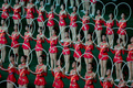 北朝鮮・平壌（Pyongyang）の綾羅島メーデースタジアム（Rungnado May Day Stadium、収容人数15万人）で26日、恒例の「アリラン祭（Arirang Festival）」のマスゲームが行われた。

朝鮮戦争の休戦60周年をテーマに行われる今年のマスゲームには約10万人が参加。一糸乱れぬ体操やダンス、アクロバットなどの集団パフォーマンスや演劇などが披露される（2013年7月26日撮影）。(c)AFP/Ed Jones