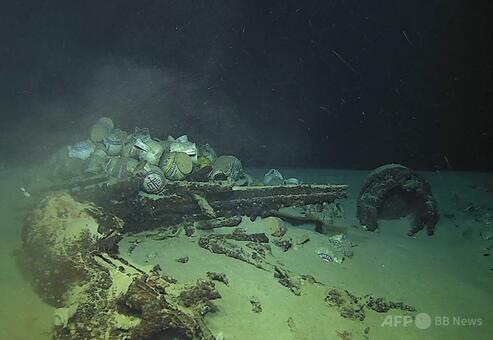 海底の難破船(田中 資幸 作) 地中海に沈んだ16世紀の商船発見、仏領海で最深 写真3枚 国際ニュース