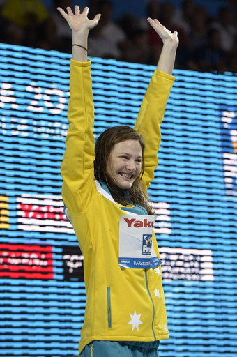 キャンベルが女子100m自由形優勝、フランクリンはメダル逃す 第15回世界水泳