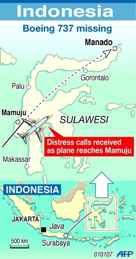 102人搭乗の旅客機墜落、死者は約90人に - インドネシア