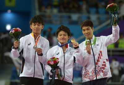 神本が男子体操個人総合で金メダル、山本が銀 アジア大会