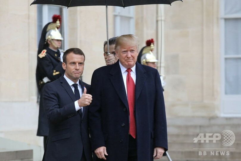 トランプ、マクロン両大統領が会談 「欧州軍」めぐる不和の最中