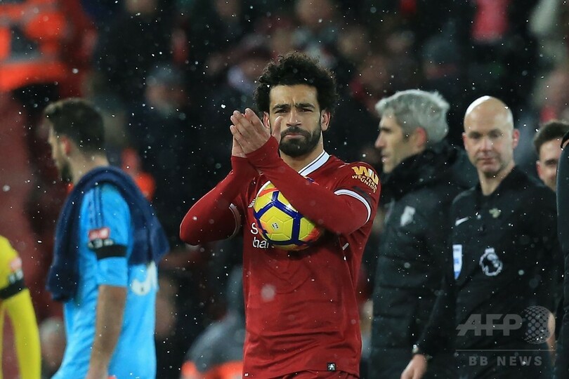 4発のサラーが得点ランク単独首位に、リバプールは3位浮上