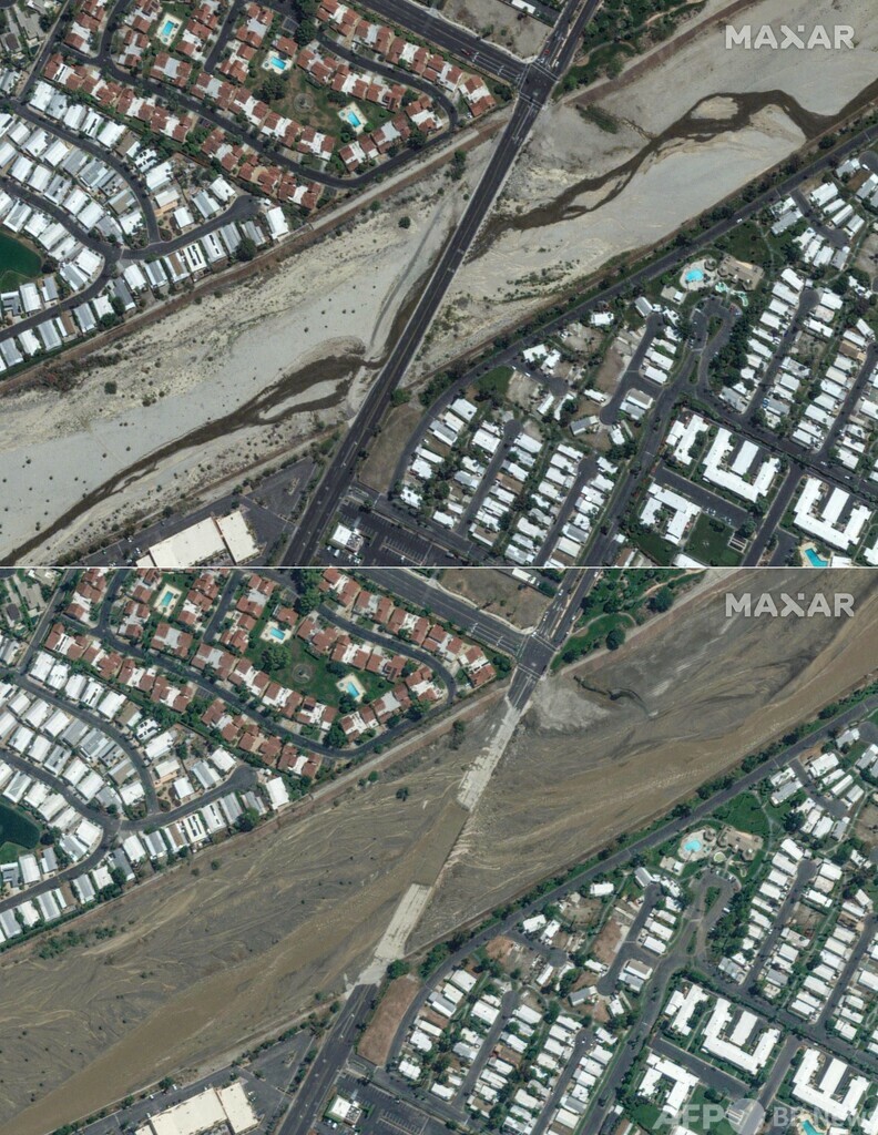 熱帯低気圧「ヒラリー」の被害捉えた画像 米加州