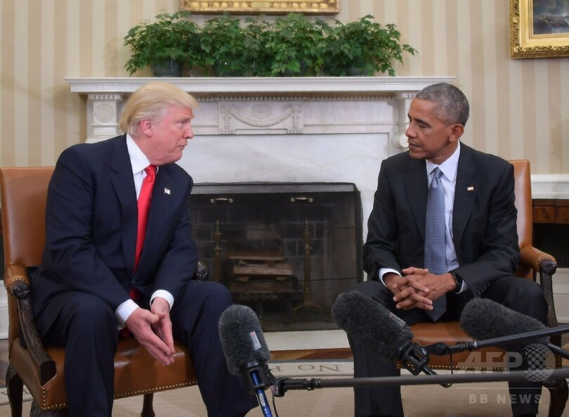 オバマ大統領、トランプ氏と会談 「素晴らしい会話」 溝修復に一歩