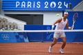 パリ五輪、テニス男子。会場で練習するスペインのラファエル・ナダル（2024年6月23日撮影）。(c)Patricia DE MELO MOREIRA / AFP