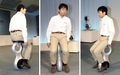 都内のホンダ（Honda Motor）本社で電動式一輪車の試作機「U3-X」を披露する社員（2009年9月24日撮影）。(c)AFP/Yoshikazu TSUNO