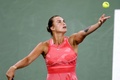 全米オープンテニス、女子シングルス1回戦。サーブを打つアリーナ・サバレンカ（2023年8月29日撮影）。(c)KENA BETANCUR/ AFP