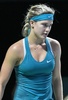 女子テニス、WTAツアー選手権（BNP Paribas WTA Championships - Singapore 2014）4日目。落胆した表情をみせるユージェニー・ブシャール（Eugenie Bouchard、2014年10月23日撮影）。(c)AFP/ROSLAN RAHMAN