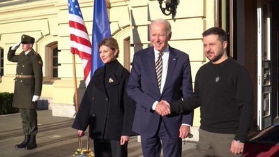 動画:バイデン米大統領、ウクライナ首都を訪問 侵攻後初