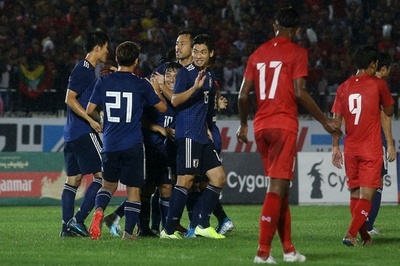 日本がW杯アジア2次予選で白星発進、敵地でミャンマー下す