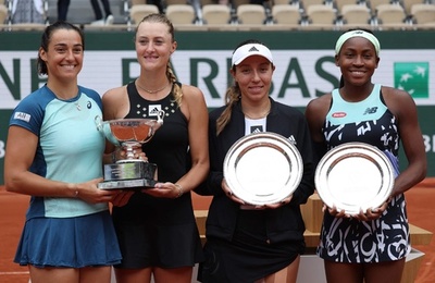 仏ペアが女子複V、ガウフは単に続き苦杯 全仏OP