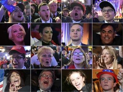 【写真特集】トランプ氏勝利で歓喜に沸く支持者たち