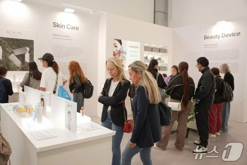 韓国の中小化粧品ブランドの欧州市場進出を支援するため、イタリア・ミラノで開かれた「Gop-da」のポップアップストア＝韓国保健福祉省提供(c)news1