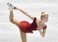 世界フィギュアスケート国別対抗戦2015、女子シングル・ショートプログラム。演技に臨むグレイシー・ゴールド（2015年4月16日撮影）。(c)AFP/Toru YAMANAKA
