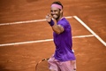 テニス、イタリア国際、男子シングルス決勝。勝利を喜ぶラファエル・ナダル（2021年5月16日撮影）。(c)Filippo MONTEFORTE / AFP