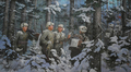 北朝鮮の平壌（Pyongyang）の人民大学習堂（Grand Peoples Study Hall）に飾られた兵士の絵（2008年2月26日撮影）。(c)AFP/Mark RALSTON