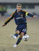 試合前のウォーミングアップに臨むギャラクシーのデビッド・ベッカム（%%David Beckham%%）。(c)AFP/MARK RALSTON