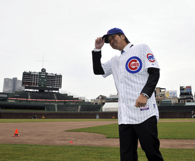 藤川がカブス入団会見