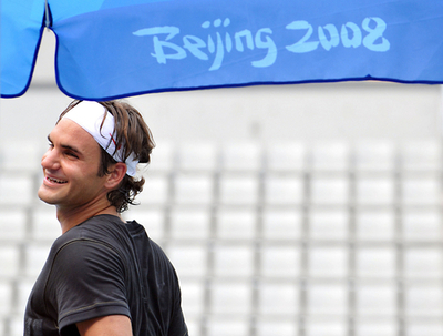 テニス出場選手が練習