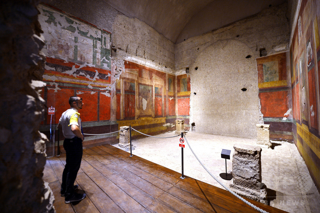 ローマ皇帝アウグストゥス邸、フレスコ画を修復 初公開の部屋も 写真1枚 国際ニュース:AFPBB News