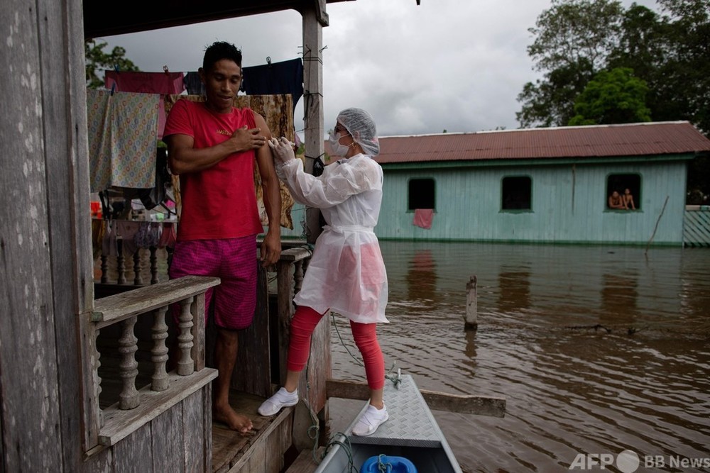 アマゾン川上流部が氾濫、ワクチン接種は滞らない ブラジル