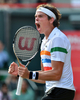 男子テニス、楽天ジャパンオープン（Rakuten Japan Open Tennis Championships 2012）は6日、東京の有明コロシアム（Ariake Coliseum）でシングルス準決勝が行われ、大会第6シードのミロス・ラオニッチ（Milos Raonic、カナダ）は6-3、6-7、7-6で第1シードのアンディ・マレー（Andy Murray、英国）を下し、決勝に進出した。

試合に勝利し歓喜するミロス・ラオニッチ（2012年10月6日撮影）。(c)AFP/KAZUHIRO NOGI