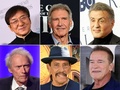 衰え知らずのアクションスターたち。（上段左から時計回りに）66歳のジャッキー・チェンさん、78歳のハリソン・フォードさん、74歳のシルヴェスター・スタローンさん、73歳のアーノルド・シュワルツェネッガーさん、76歳のダニー・トレホさん、90歳のクリント・イーストウッドさん（2020年12月15日作成）。(c)AFP
