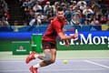 男子テニス、上海オープン、シングルス2回戦。リターンを狙うノバク・ジョコビッチ（2024年10月5日撮影）。(c)Hector RETAMAL/ AFP