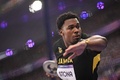 パリ五輪、陸上男子円盤投げ決勝。投てきに臨むジャマイカのロジ・ストナ（2024年8月7日撮影）。(c)Kirill KUDRYAVTSEV / AFP